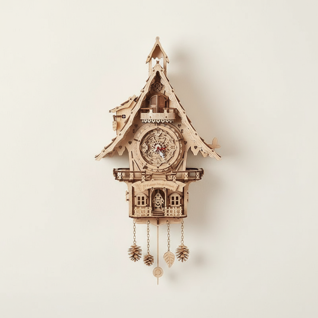 Coucou Horloge Bois Mécanique Puzzle 3D LED Adulte. - Variation 1