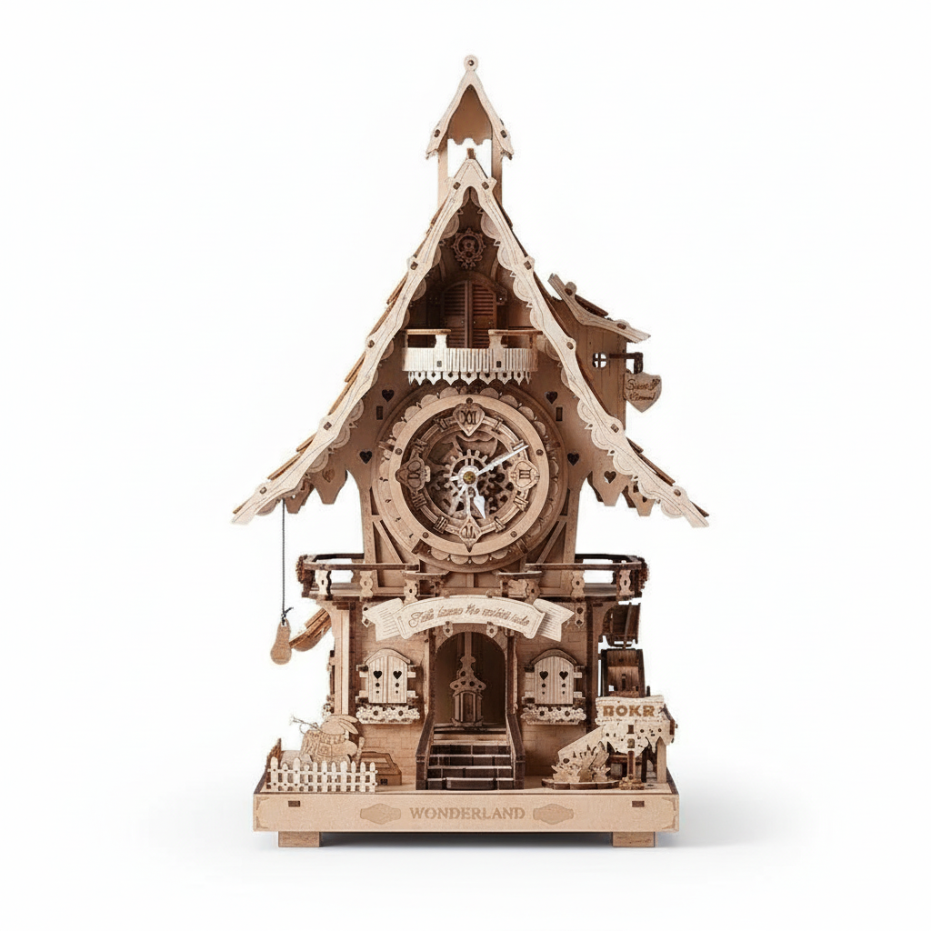 Coucou Horloge Bois Mécanique Puzzle 3D LED Adulte. - Variation 3