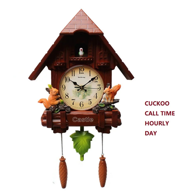 Coucou Horloge Murale Résine Style Pastoral Carillon