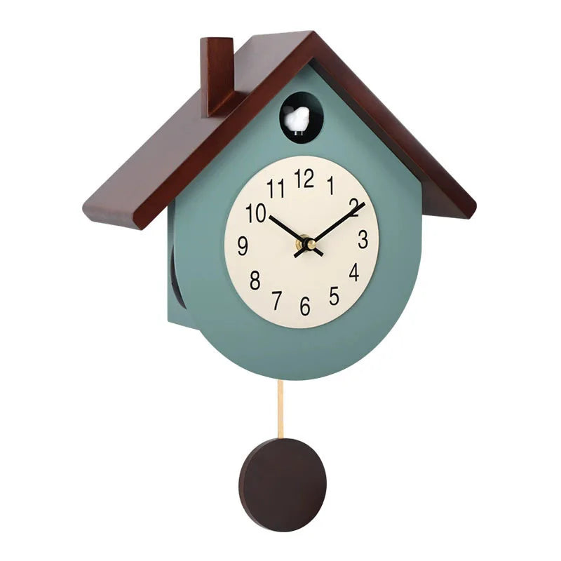 Coucou Horloge Murale Design Pendule Chant Oiseaux Silencieux