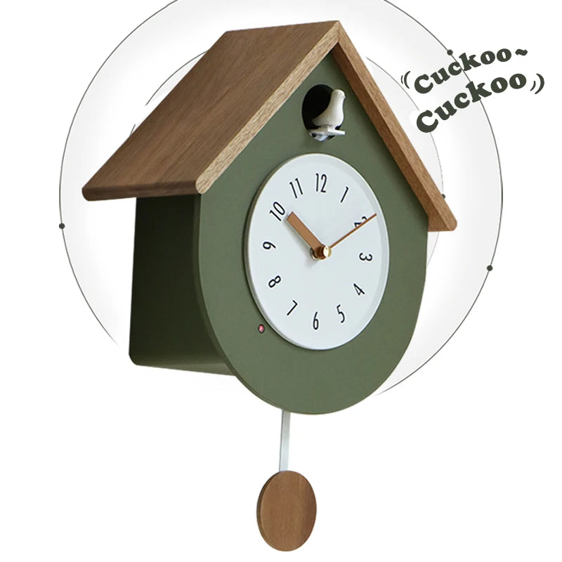 Coucou Horloge Murale Bois Naturel Sonore Pendule Design