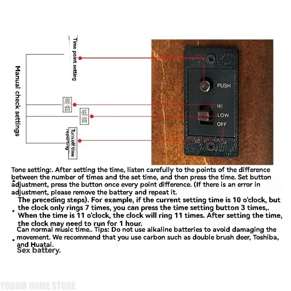 Coucou Horloge Murale Bois Massif Carillon Nuit Silencieuse