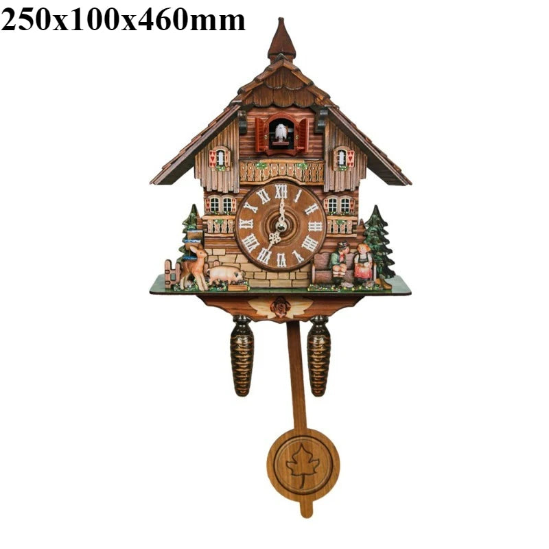 Coucou Horloge Murale Bois Vintage Pendule Artisanale