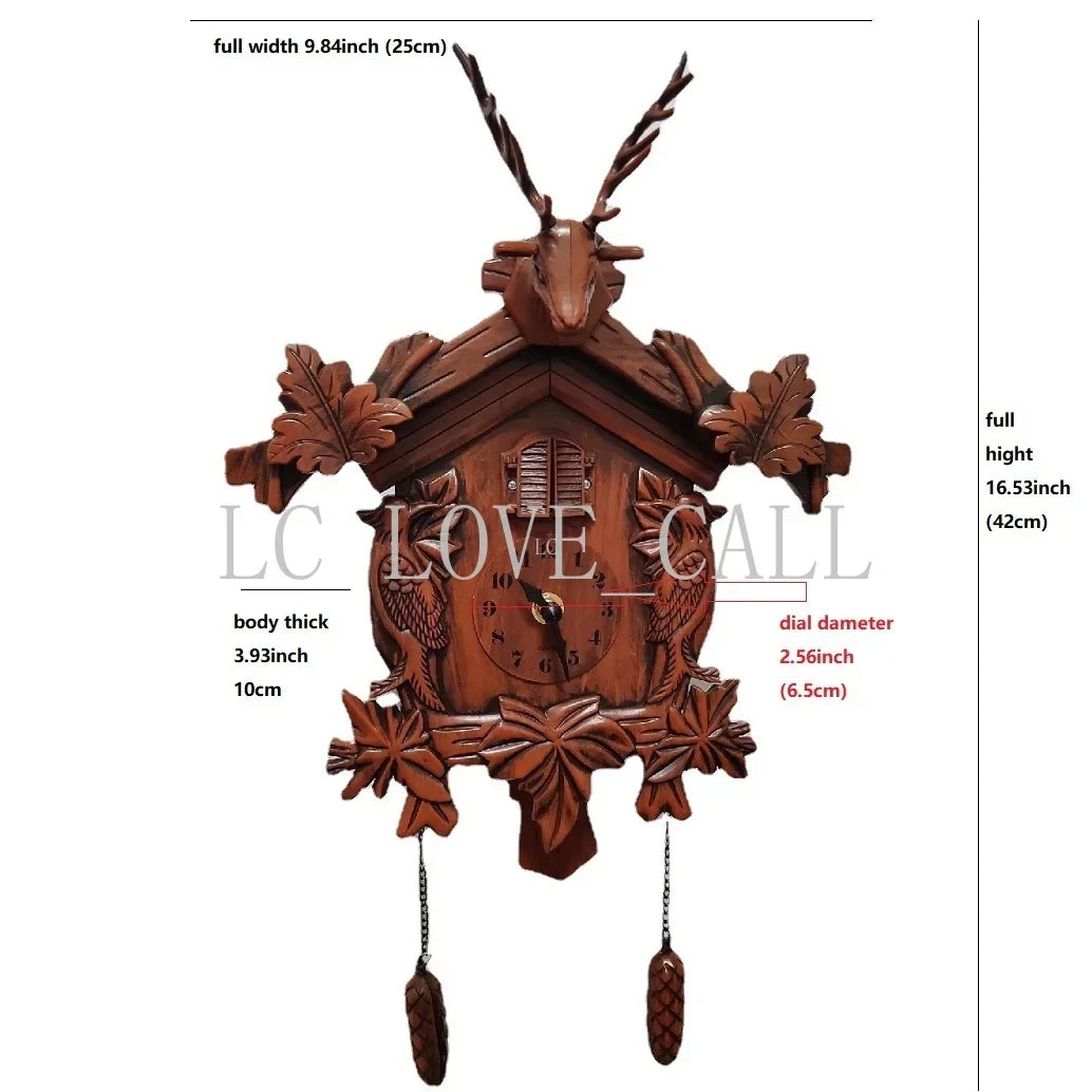 Coucou Horloge Murale Pendule Quartz Moderne Silencieuse.