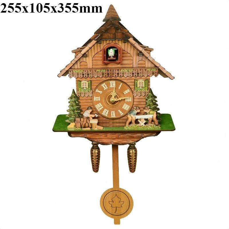 Coucou Horloge Murale Bois Vintage Pendule Artisanale