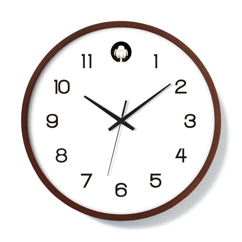 Coucou horloge murale bois massif, chant d'oiseau, mode silencieux