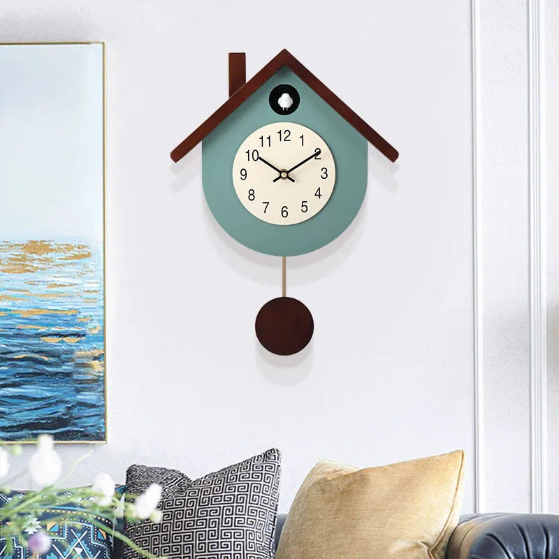 Coucou Horloge Murale Design Pendule Chant Oiseaux Silencieux