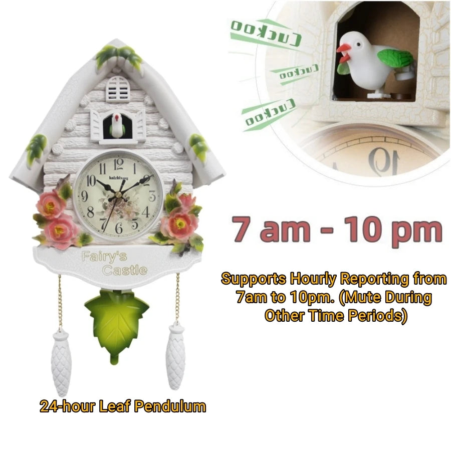 Coucou Horloge Murale Résine Traditionnelle Sonnerie Horaire