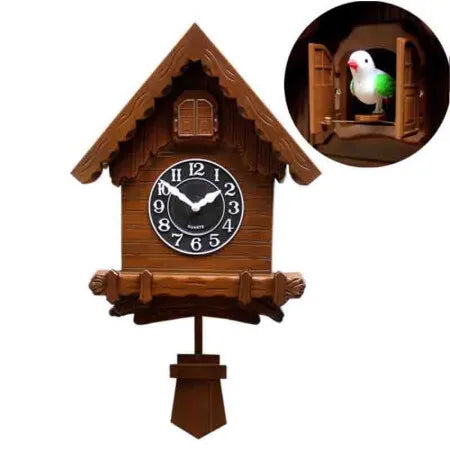 Coucou Horloge Murale Vintage Bois Pendule Silencieuse