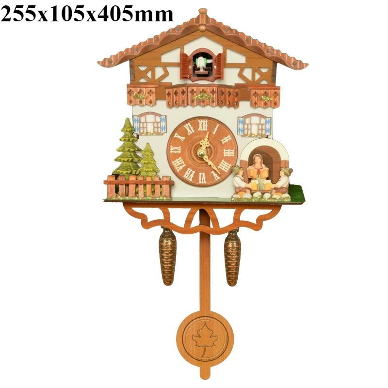 Coucou Horloge Murale Bois Vintage Pendule Artisanale