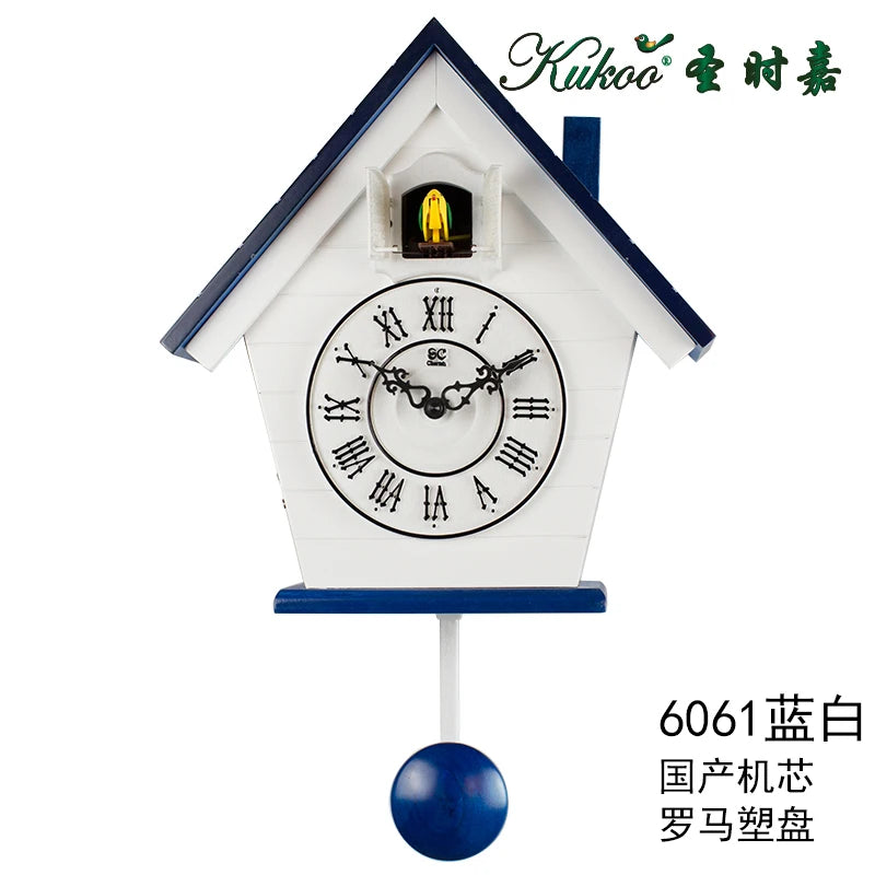 Coucou Horloge Murale Bois Pendule Silencieuse Salon