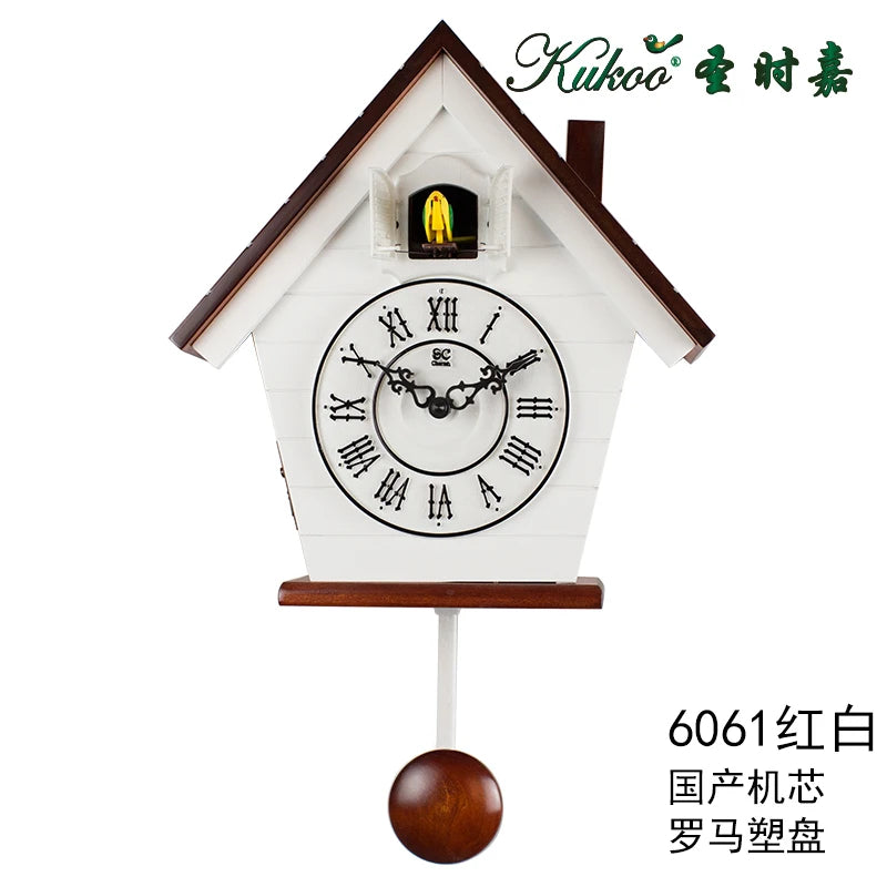 Coucou Horloge Murale Bois Pendule Quartz Rustique