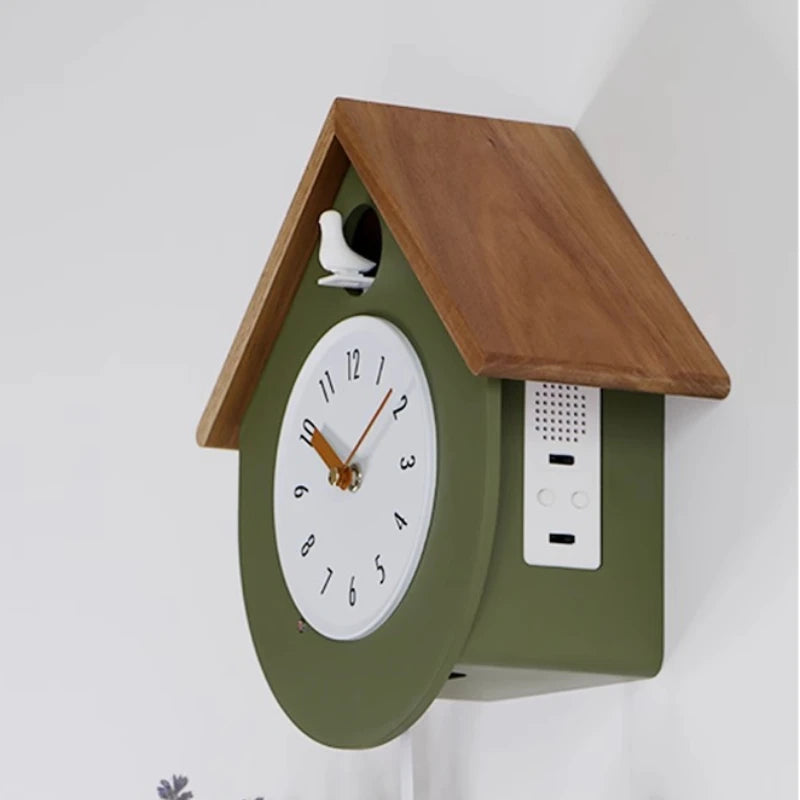 Coucou Horloge Murale Bois Naturel Sonore Pendule Design