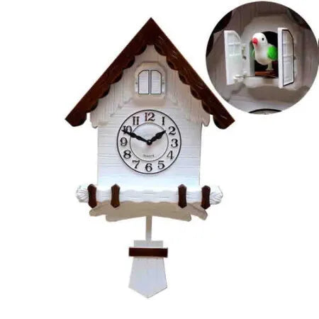 Coucou Horloge Murale Vintage Bois Pendule Silencieuse