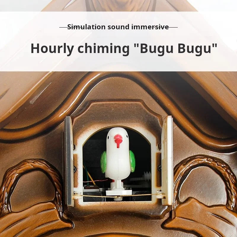 Coucou horloge murale vintage bois décorative salon.