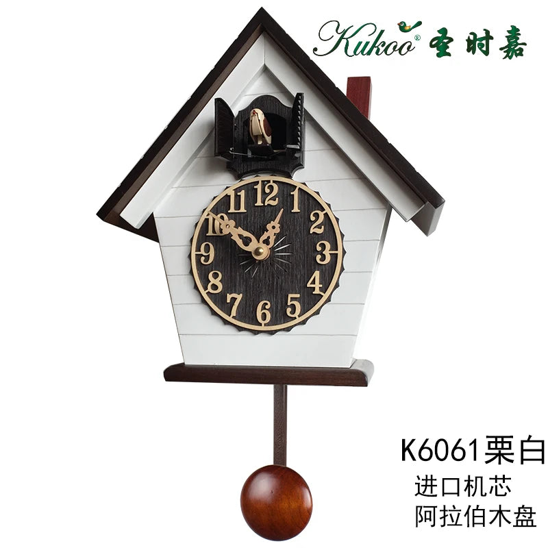Coucou Horloge Murale Bois Pendule Quartz Rustique