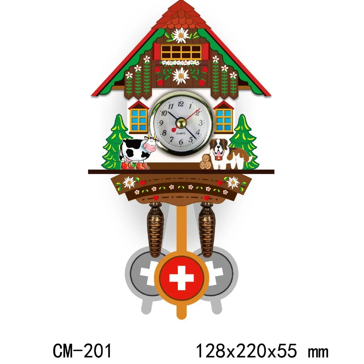 Coucou Horloge Murale Bois Décoration Maison Quartz