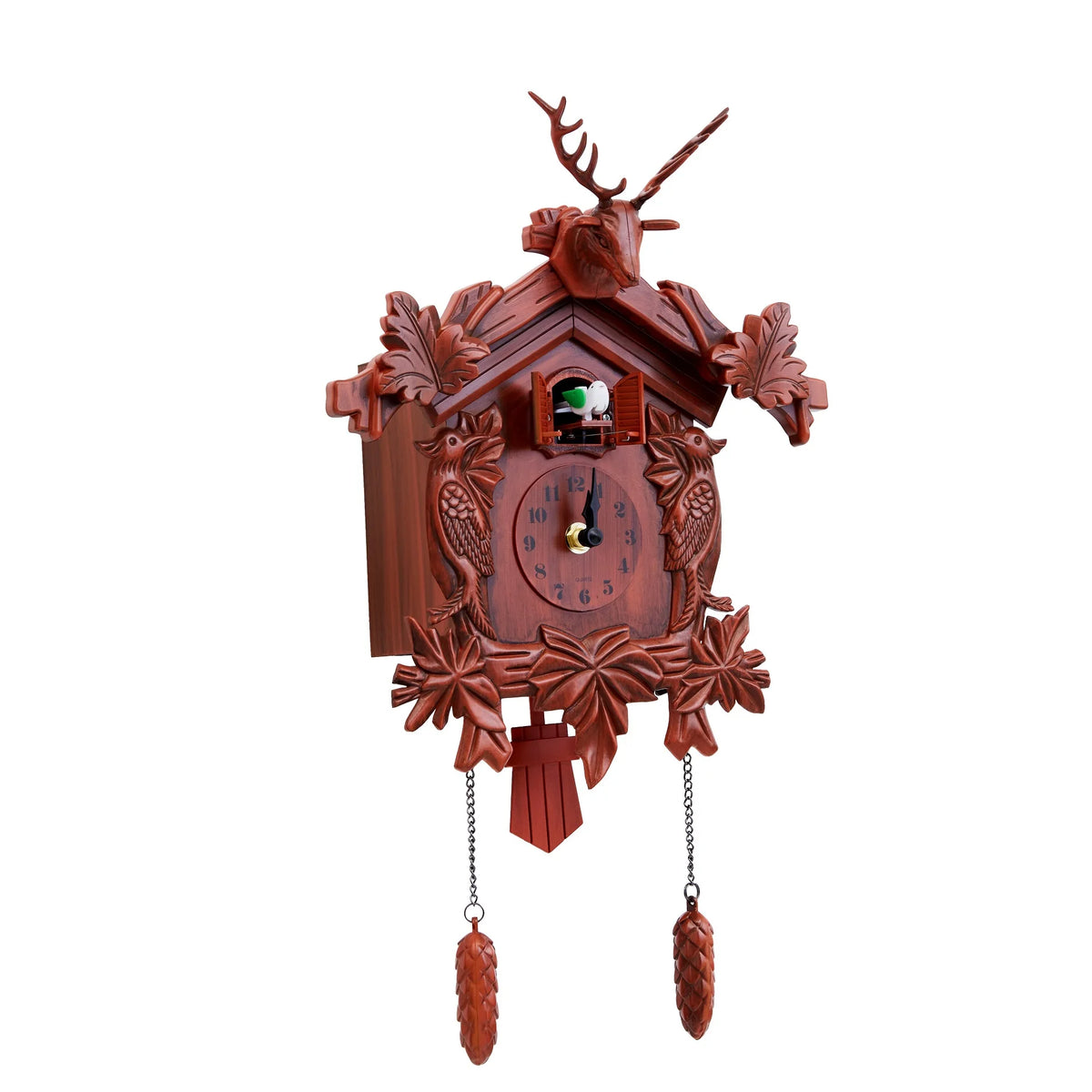 Coucou Horloge Murale Pendule Quartz Moderne Silencieuse.