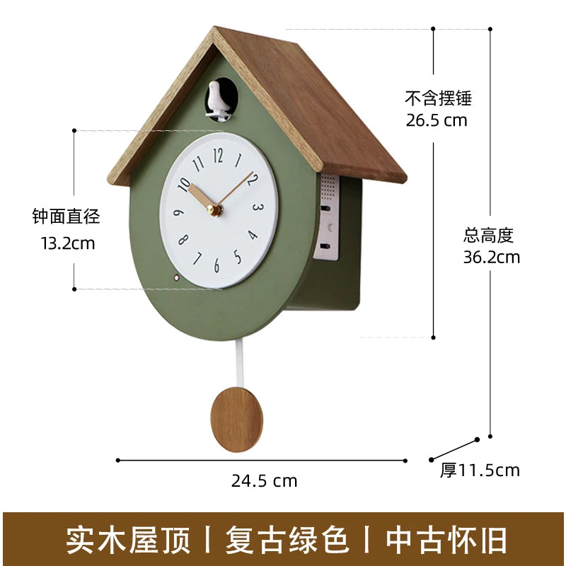 Coucou Horloge Murale Bois Naturel Sonore Pendule Design