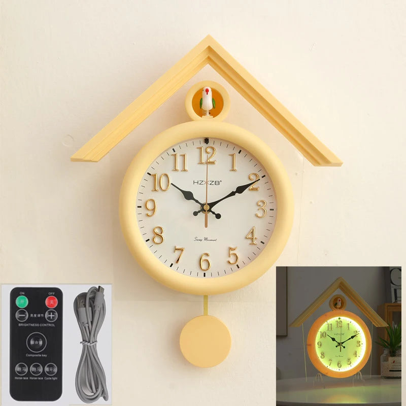 Coucou Horloge Murale Lumineuse Moderne à Poser