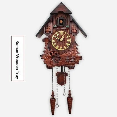 Coucou Horloge Murale Pendule Musicale Bois Massif Moderne