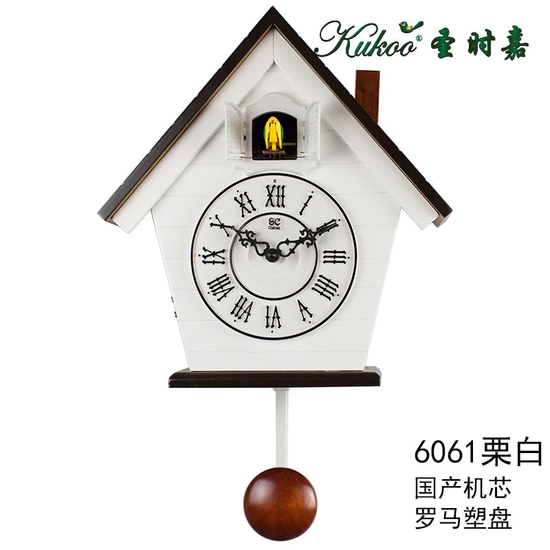Coucou Horloge Murale Bois Pendule Quartz Rustique