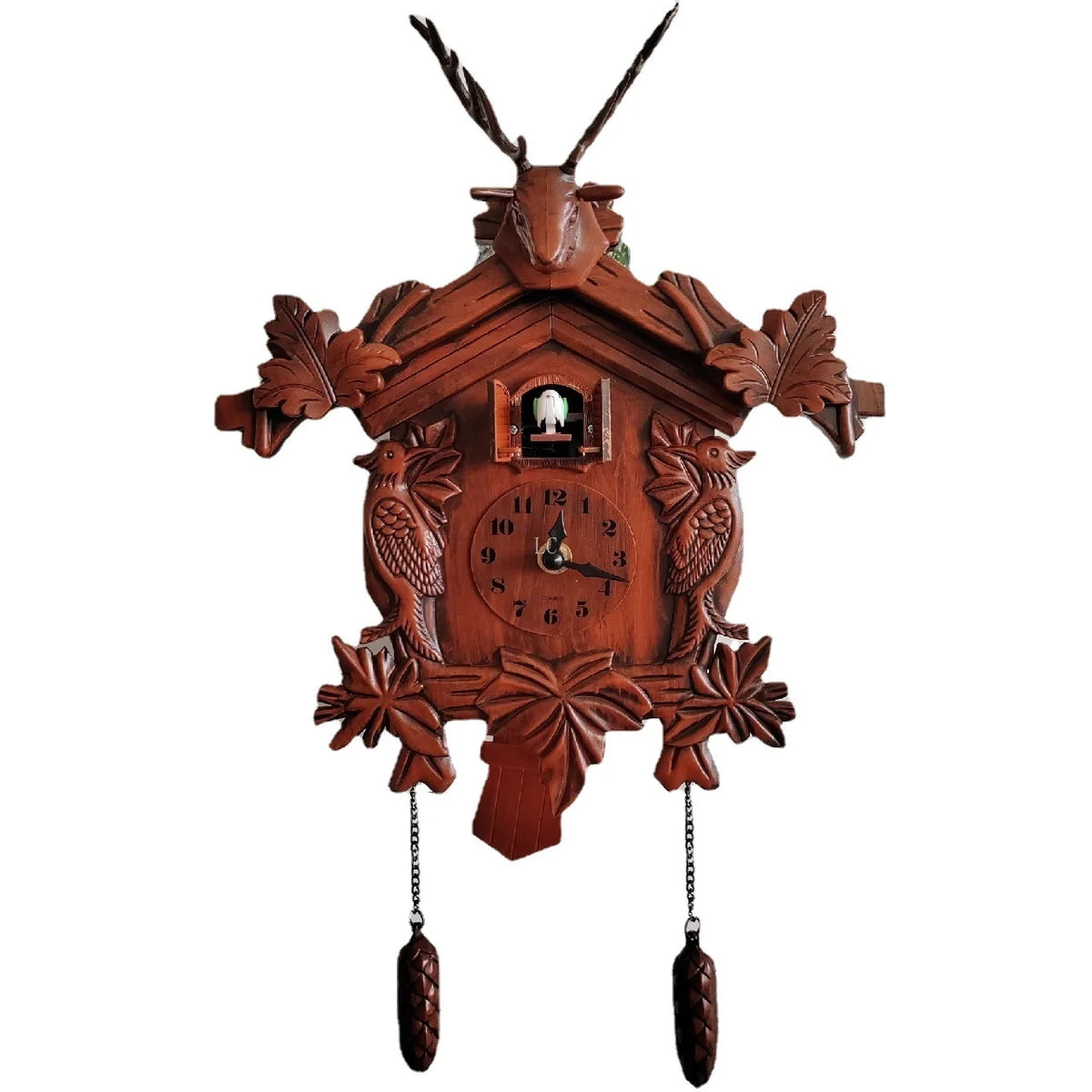 Coucou Horloge Murale Pendule Quartz Moderne Silencieuse.