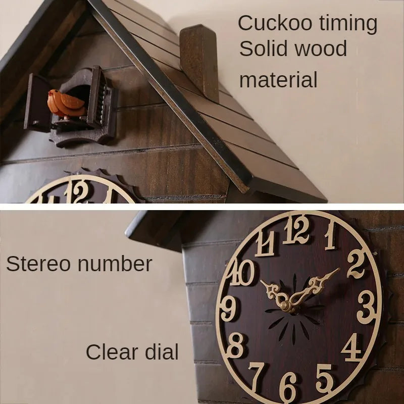 Coucou Horloge Murale Vintage Tête de Cerf Salon Silencieuse