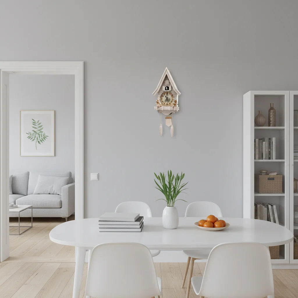 Coucou Horloge Murale Bois Pendule Style Rustique Salon