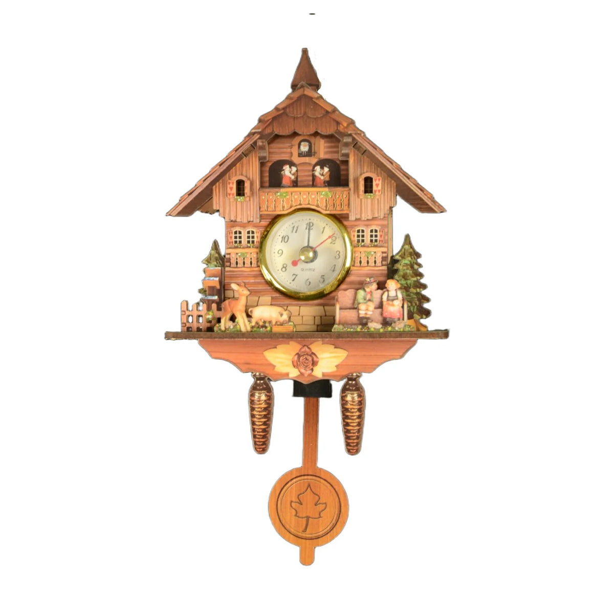 Coucou Horloge Murale Bois Oiseau Décorative Quartz