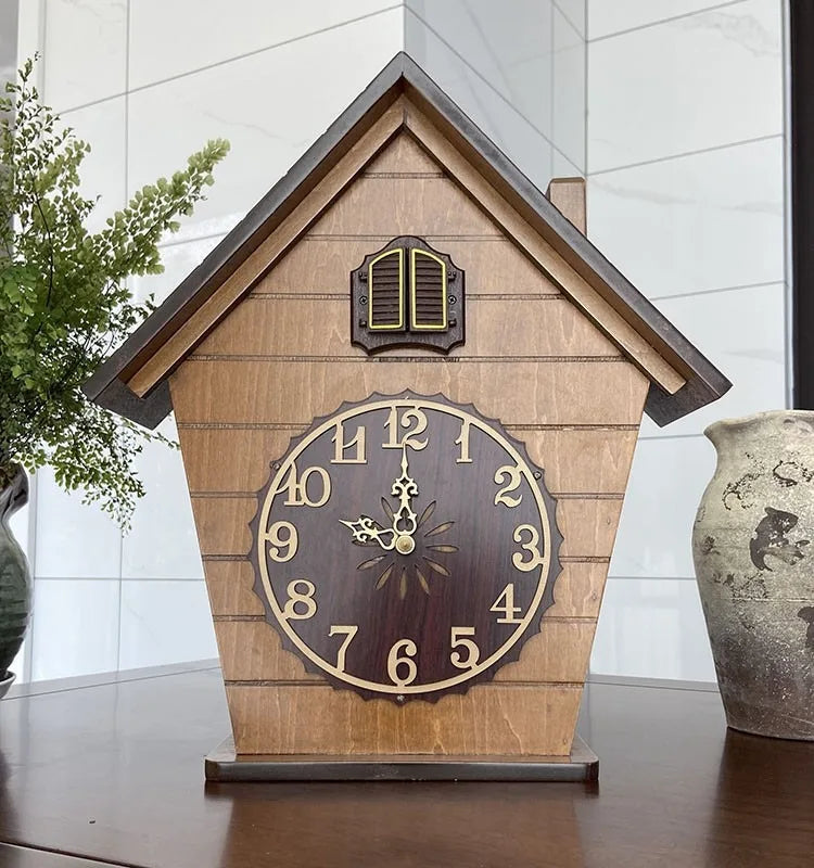 Coucou Horloge Murale Vintage Tête de Cerf Salon Silencieuse