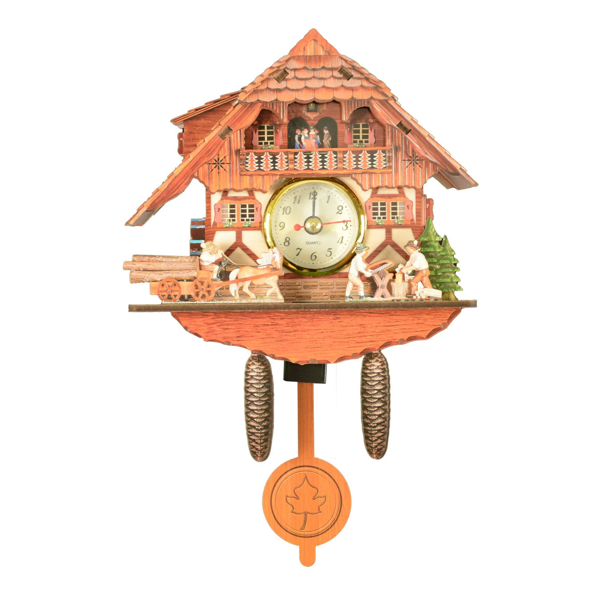 Coucou Horloge Murale Bois Traditionnelle Pendule Décoration