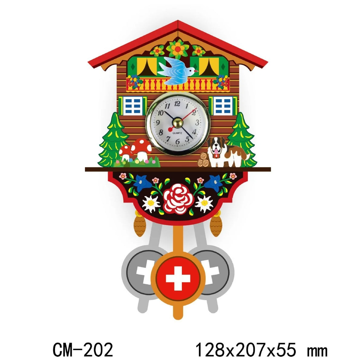 Coucou Horloge Murale Bois Pendule Nordique Décoratif