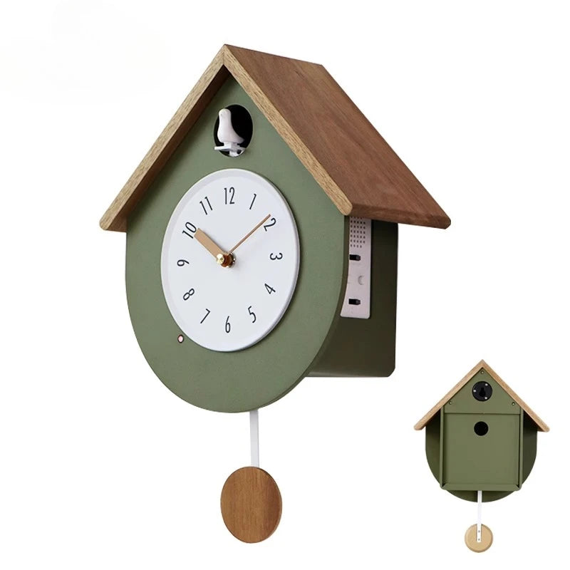 Coucou Horloge Murale Bois Naturel Sonore Pendule Design
